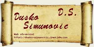 Duško Simunović vizit kartica